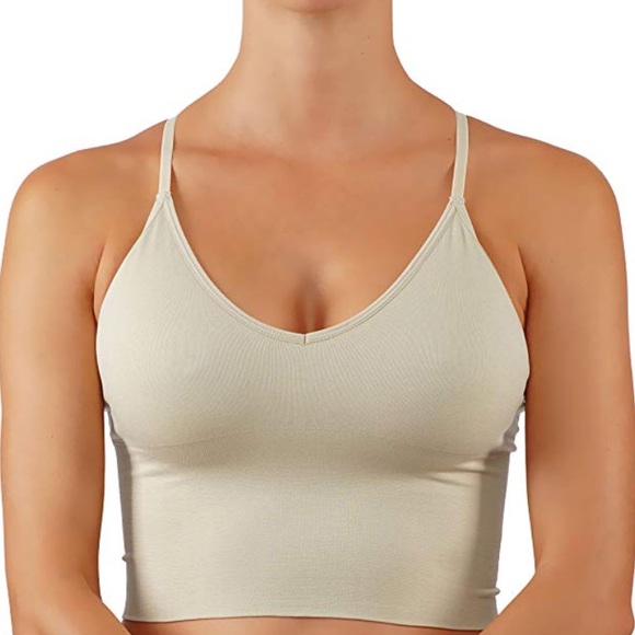 itzon Tops - Khaki crop seamless bra top